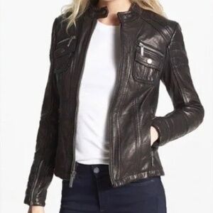Michael Kors Leather Jacket Size M
